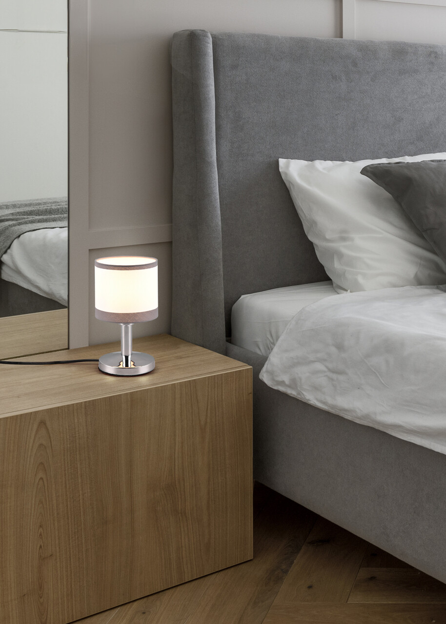 Lampa de masa Davos, RL, 12x22.5 cm, 10W, 1x E14, metal, gri/alb - imagine 4